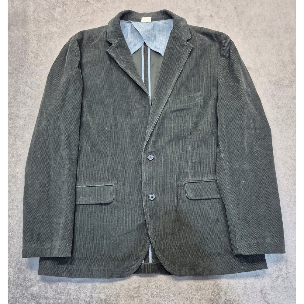 J.Crew Heritage Vintage Cord Blazer Mens XL Charcoal Grey Corduroy Sport Coat